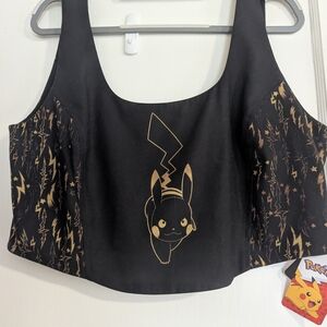 NWT BlackMilk Pokémon Black and Gold Crop Top